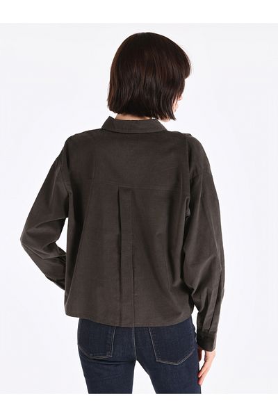 Colin's Relaxed Fit Shirt Neck Plain Women's Anthracite Long Sleeve Shirt