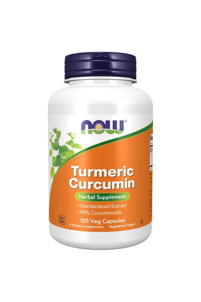 Now Foods Turmeric Curcumin Supplement, Turmeric Root Extract, 120 Veg Capsules