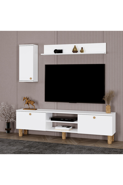 Kalender Dekor Şule Bohem Ayaklı Kapaklı Tv Ünitesi Tv Sehpası 180 cm.