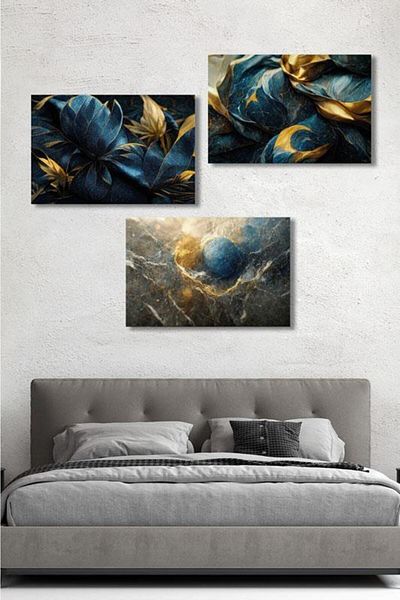 Victor Vallery Set of 3 Sapphire Canvas Prints