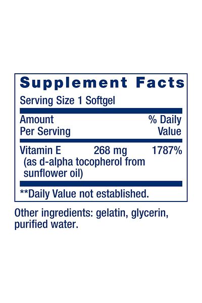 Life Extension Super Vitamin E 268mg - Heart, Brain & Immune Support - Antioxidant, 90 Softgels
