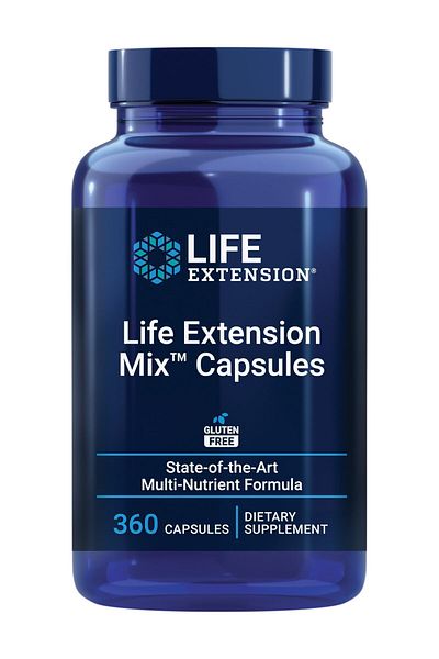 Life Extension High-Potency Mix™ Capsules: Vitamins C, B, D, E, Minerals, Fruit & Veg, Gluten-Free, 360 Caps