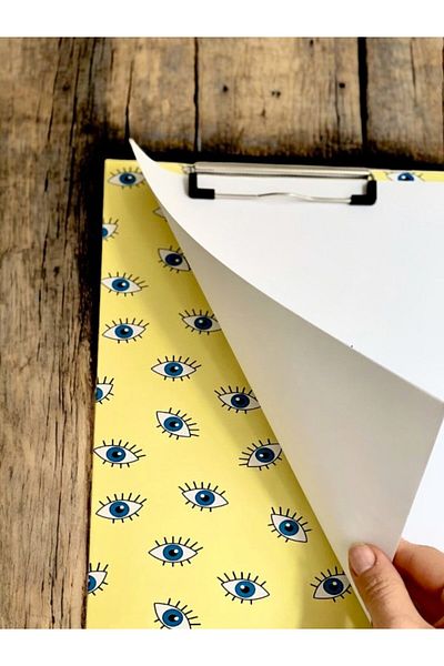 FFM Yellow Evil Eye Design Secretary – Protective and Stylish Design!