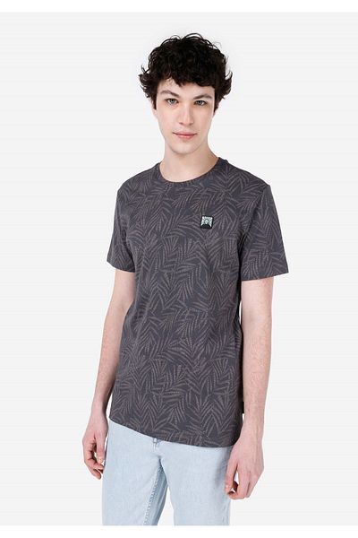 Colin's Regular Fit Round Neck Printed Men's Anthracite Short Sleeve T-Shirt