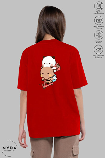 Nyda Collections Bubu Dudu Scooter Printed Cotton Oversize T-Shirt - Crew Neck, Short Sleeve Unisex