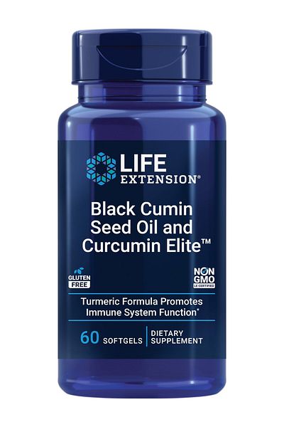 Life Extension Black Cumin Seed Oil & Turmeric Extract, Immune Support, Non-GMO, 60 Softgels