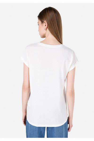 Colin's Tricou alb de damă cu mânecă scurtă