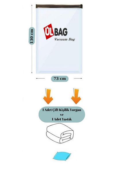 ÜLBAG Σετ 2 Παπλώματα Vacuum Bag - 2 Πάπλωμα κάτω από το πάτωμα 73 cm x 130 cm