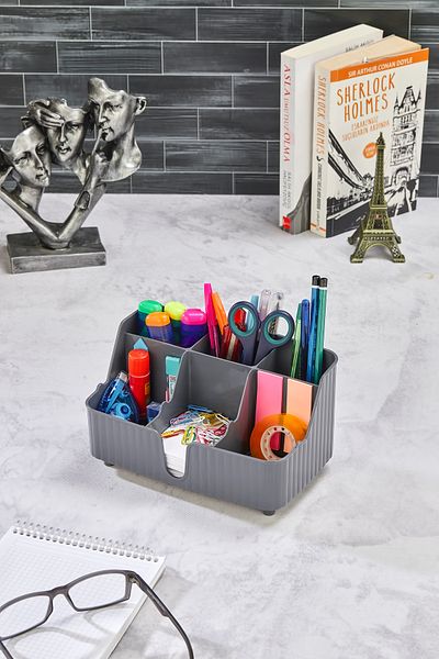 VİP LİFE HOME Line 6' Compartment Multi-Purpose Desk Top Organizer Pen Holder - Jewelry - Makeup Organizer