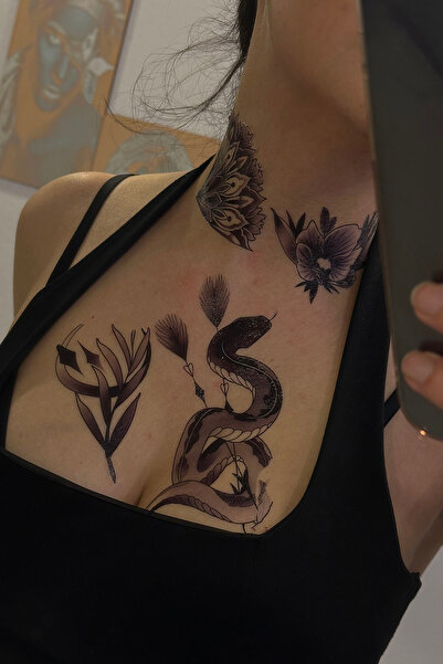 TAKIŞTIR Geçici Karışık Figürlü Büyük Boy Dövme Tattoo