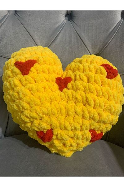 Home Yellow Heart Pillow