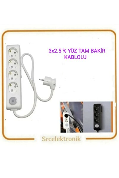 VİKO MULTİ-LET 4 Lü ( 15 METRE) 3X2.5 %YÜZ TAM BAKİR HES KABLOLU VİKO GRUP PR...
