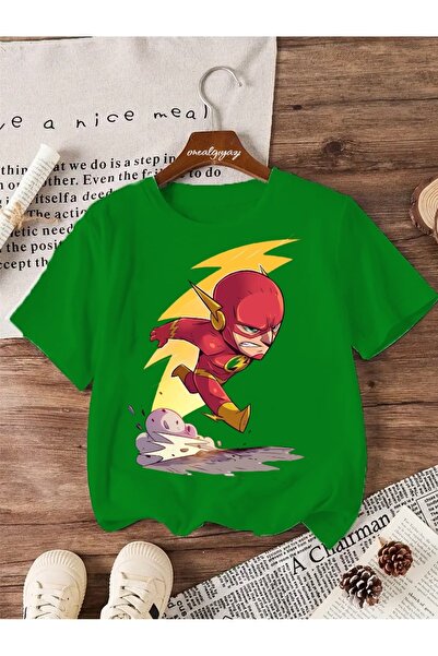 oneagılyazı تي شيرت كبير الحجم للأطفال مطبوع عليه فلاش