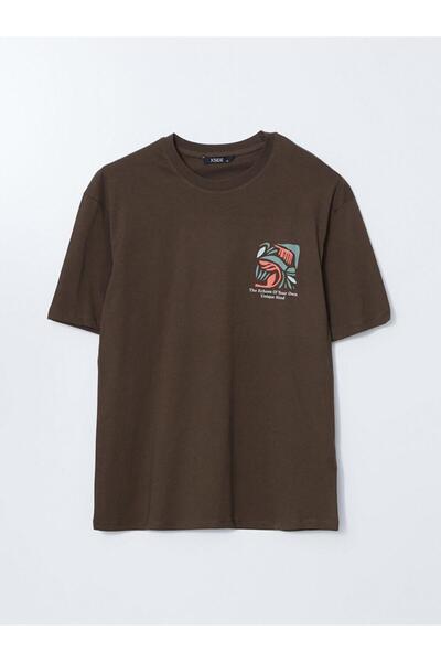 LC Waikiki Ανδρικό μπλουζάκι από χτενισμένο βαμβακερό κοντό μανίκι με λαιμόκοψη