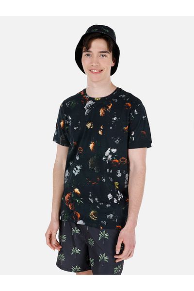 Colin's Regular Fit Round Neck Printed Men's Black Short Sleeve T-Shirt