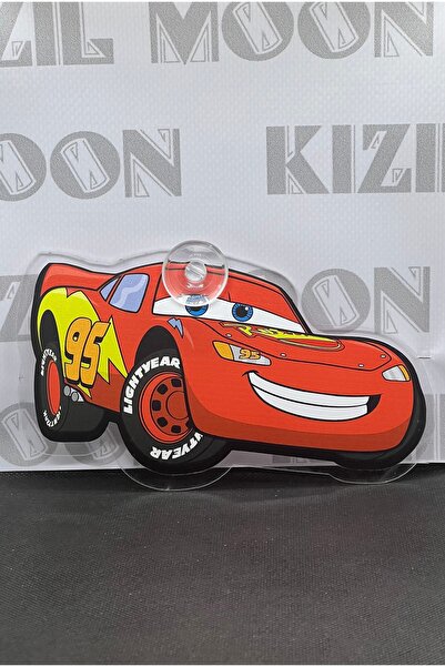 Kızıl Gök Togg  Uyumlu Şimşek McQueen Vantuzlu Pleksi Çizgi Film Karakteri Ca...