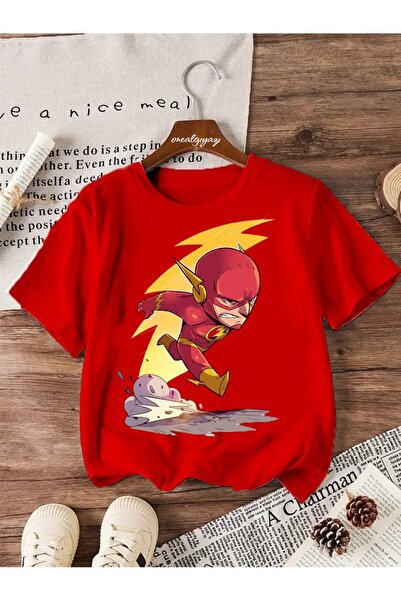 oneagılyazı تي شيرت كبير الحجم للأطفال مطبوع عليه فلاش