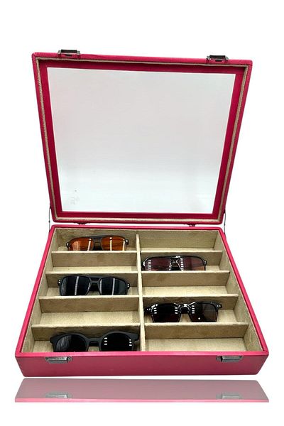 Dijital Çarşı Diji 10'Lu Glasses Box Τσάντα γυαλιών ροζ