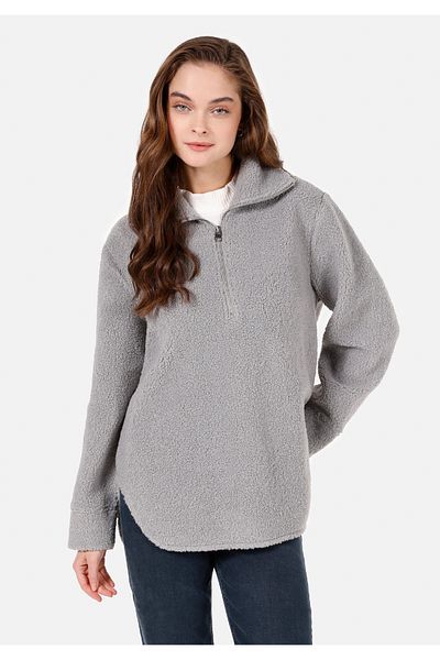 Colin's Regular Fit Zippered Women's Gray Sweatshirt Cl 1071073