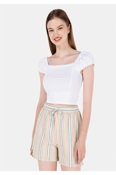 Colin's Tricou alb pentru femei - mâneci