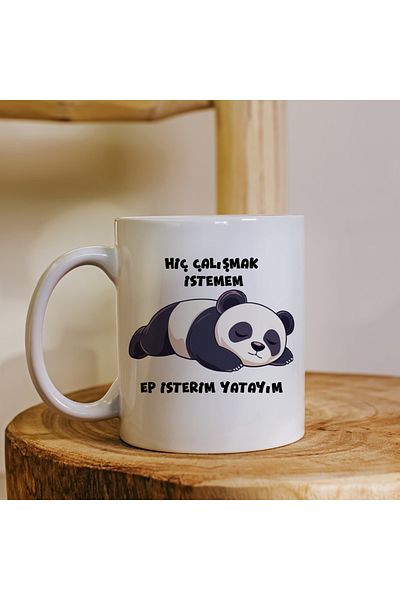 DİLAHOME كوب بورسلين بتصميم الباندا الفكاهي - كوب 300 مل لتحفيز الدراسة والمرح