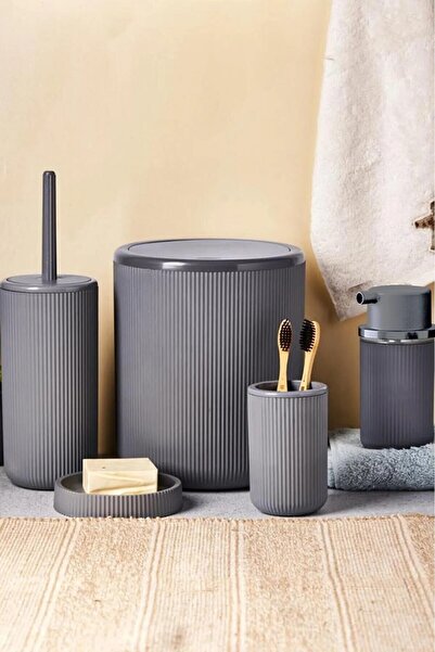 Online Kapında 5 Parça Lüx Banyo Seti Dekoratif Yuvarlak(RENKLI)