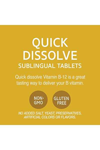 21st Century Vitamin B12 (2500 mcg) Cherry Sublingual, 110ct, Quick Dissolve, Gluten-Free, Non-GMO