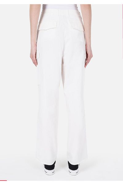 Colin's Pantaloni albi de damă cu talie înaltă și picioare largi - croială obișnuită