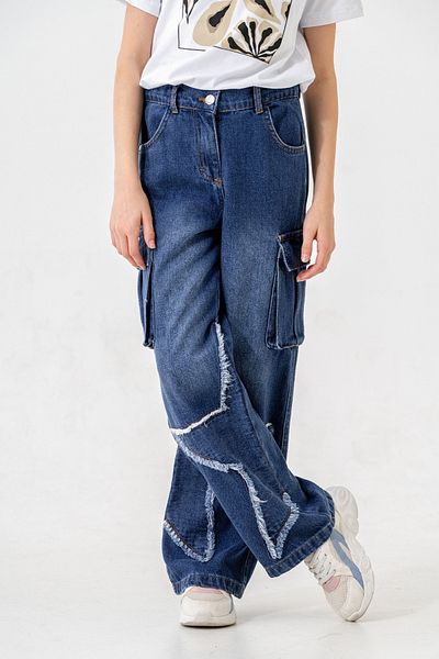 GİYİCEM TEKSTİL Girl's Leg - Star Denim Trousers 2203