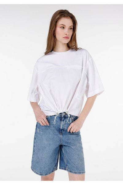 Colin's Tricou alb pentru femei - mâneci