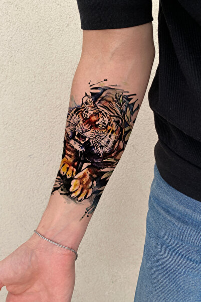 BiWini Vahşi Kaplan Geçici Dövme Bilek Boyun Kol Bacak Ve Göğüs Erkek Kadın