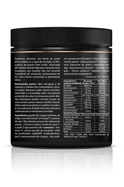 ZENYTH Colagen Beauty Help, Formula 9 In 1, Premium, Chocolate, 300 G, Pentru Piele, Par Si Unghii,