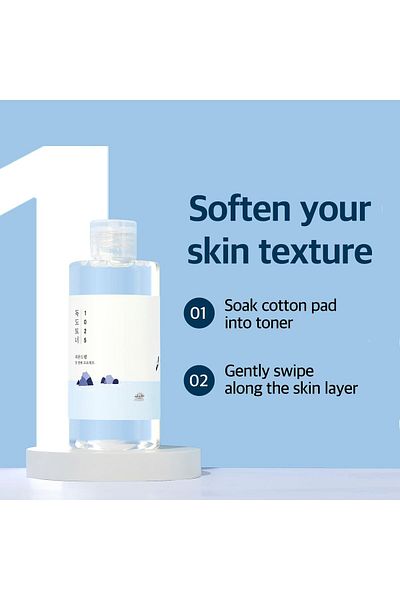 Round Lab 1025 Dokdo Toner 6.76 Fl Oz, Oil Control, Sebum Reduction, Gentle Exfoliating, Korean Skin Care
