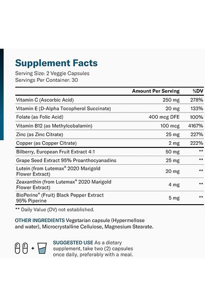 Physician's Choice Areds 2 Eye Vitamins - Lutein, Zeaxanthin, Bilberry - Eye Strain & Vision Support