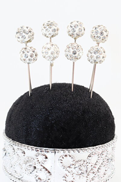 NUMETAL Ace pentru eșarfă și șal din piatră albă, ace pentru turban și hijab