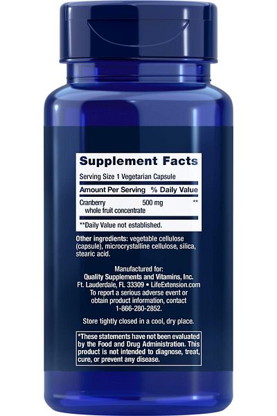 Life Extension Cran-Max® 500mg Cranberry Concentrate, Urinary Health, Antioxidants, Gluten-Free, 60 Caps