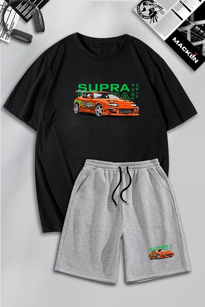 macklin Unisex Ανδρικά Γυναικεία Fast and Furious Supra με στάμπα ειδικής σχεδίασης Σετ φόρμας μπλουζάκι και σορτς