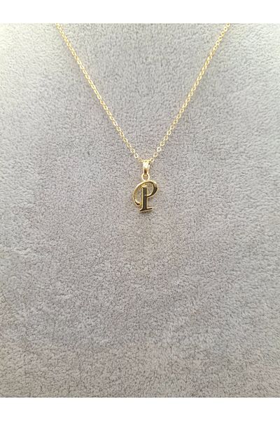 Han Ticarethane Gold Color Letter P Necklace