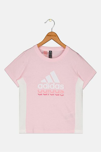 adidas Kids Girl Sportswear Fit Brand Logo Outdoor T-Shirt, Pink