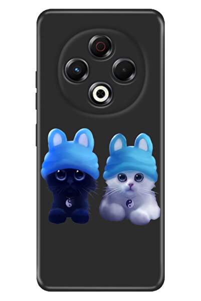 TECNO Spark 30 KL6 Kılıf Kamera Koruma Silikon Baskılı Sweet Kitten