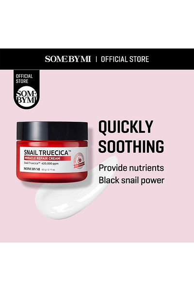Some By Mi Snail Truecica Miracle Repair Cream - 60ml - Snail Mucin for Sensitive Skin - Korean Skincare