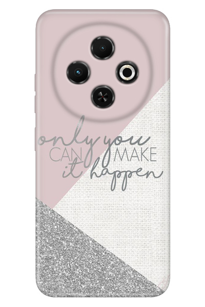 TECNO Spark 30C 6.67 " Kılıf Kamera Koruma Silikon Baskılı Happen