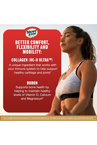 move free Triple Action Joint Support - Type II Collagen, Boron, Hyaluronic Acid - 30 Tablets