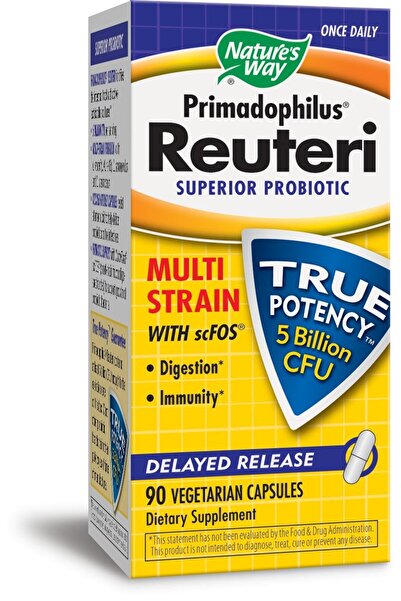 Nature's Way Primadophilus Reuteri, 90 Vegetarian Capsules. Pack of 2