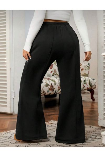 LACKH Μαύρο casual φαρδύ παντελόνι