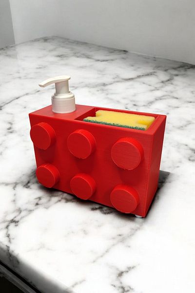 Maflen Πολύχρωμο Brick Block Special Design Σετ σαπουνιού και Organizer Κόκκινο