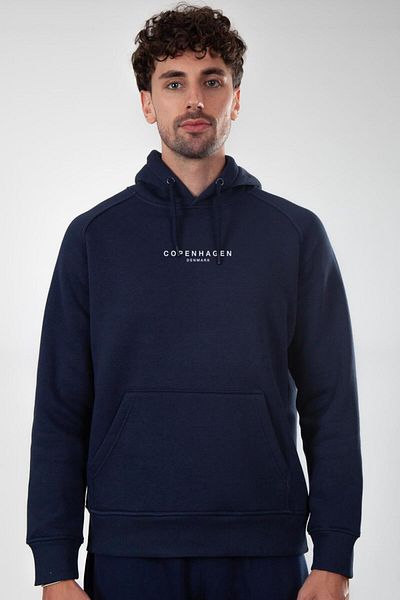 Coredra Мъжки суичър с качулка Copenhagen Regular Fit - тъмносин
