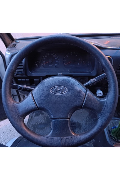 HASBAY DİKİŞLİ DİREKSİYON KILIFI SİYAH DERİ SİYAH DİKİŞLİ HYUNDAİ H100 İÇİN
