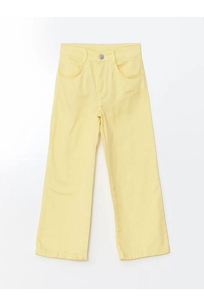 LC Waikiki Lcw Eco Yellow Girls' Jean Pants with Adjustable Elastic Waist