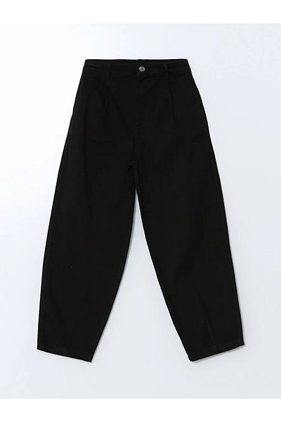 LC Waikiki Lcw Kids Black Girl's Pants with Adjustable Elastic Waist